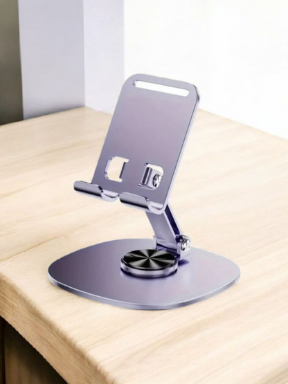 Support de téléphone métallique rotatif et inclinable pour téléphone et tablette