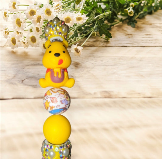 Stylo strass fait main Winnie l'ourson