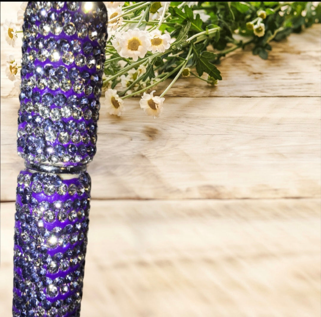 Stylo strass fait main cœur strass bleu turquoise