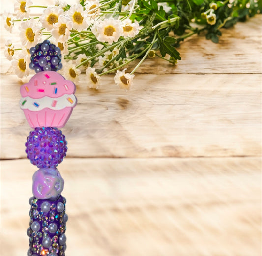 Stylo strass fait main cupcake