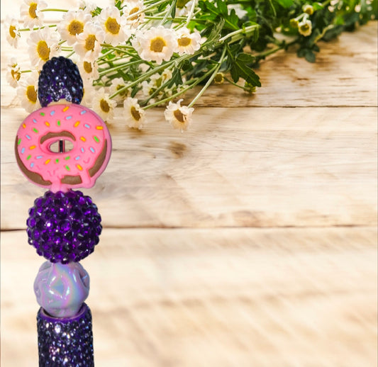 Stylo strass fait main donuts