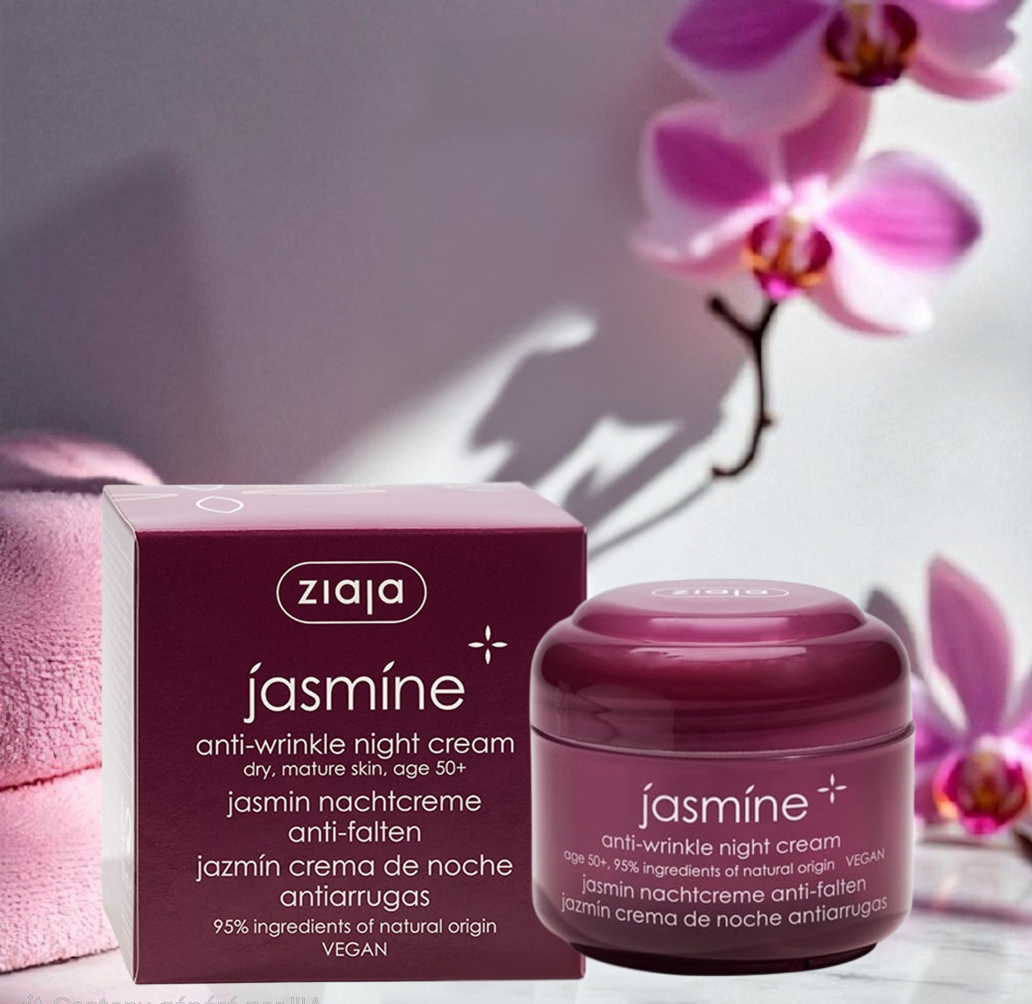 Crème de nuit antirides au jasmin