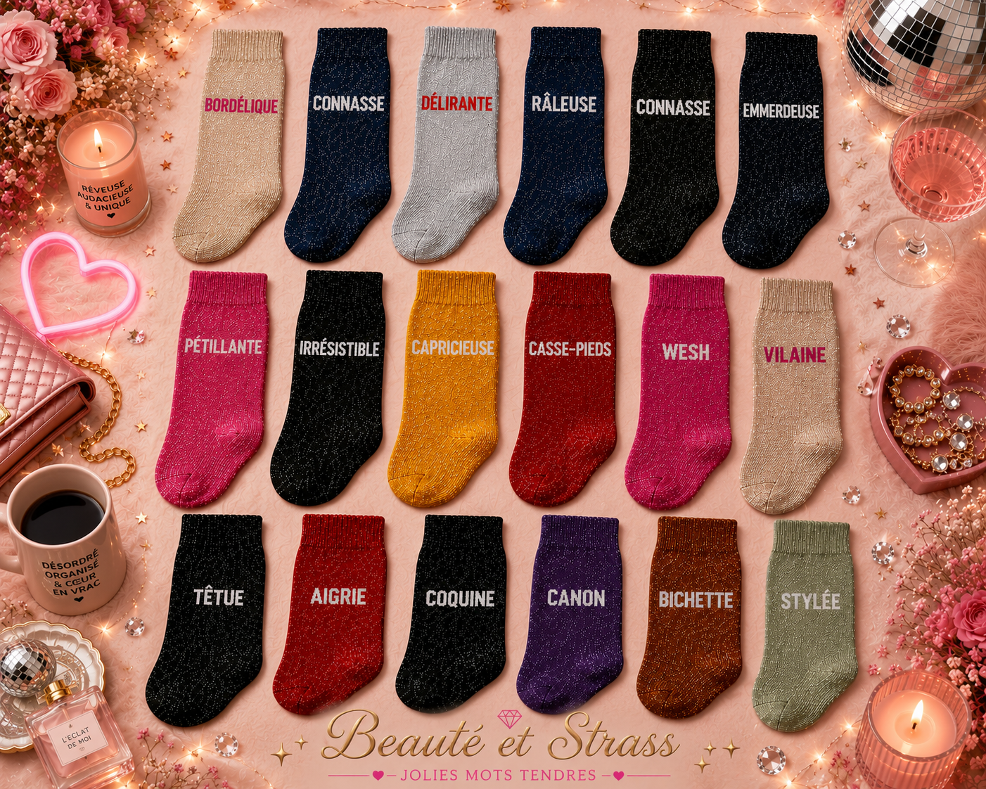 Chaussettes à paillettes - Jolis mots tendres