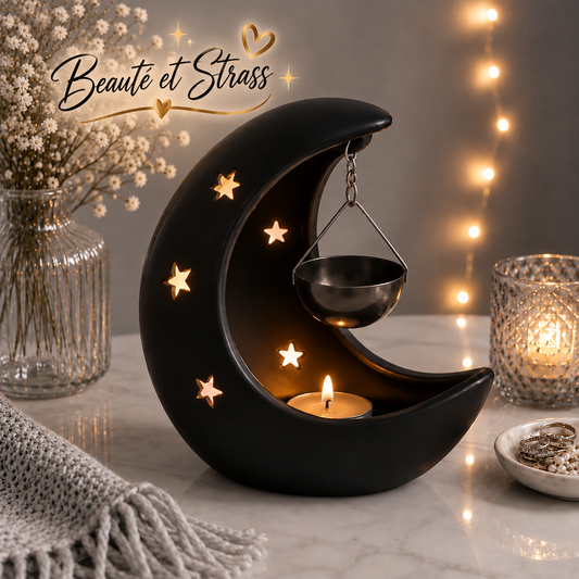 Brûle parfum croissant de lune noir