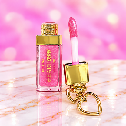 Bisou d'Amour – Gloss oil scintillant avec porte-clés cœur