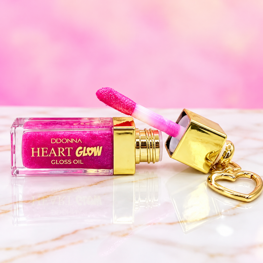 Bisou d'Amour – Gloss oil scintillant avec porte-clés cœur