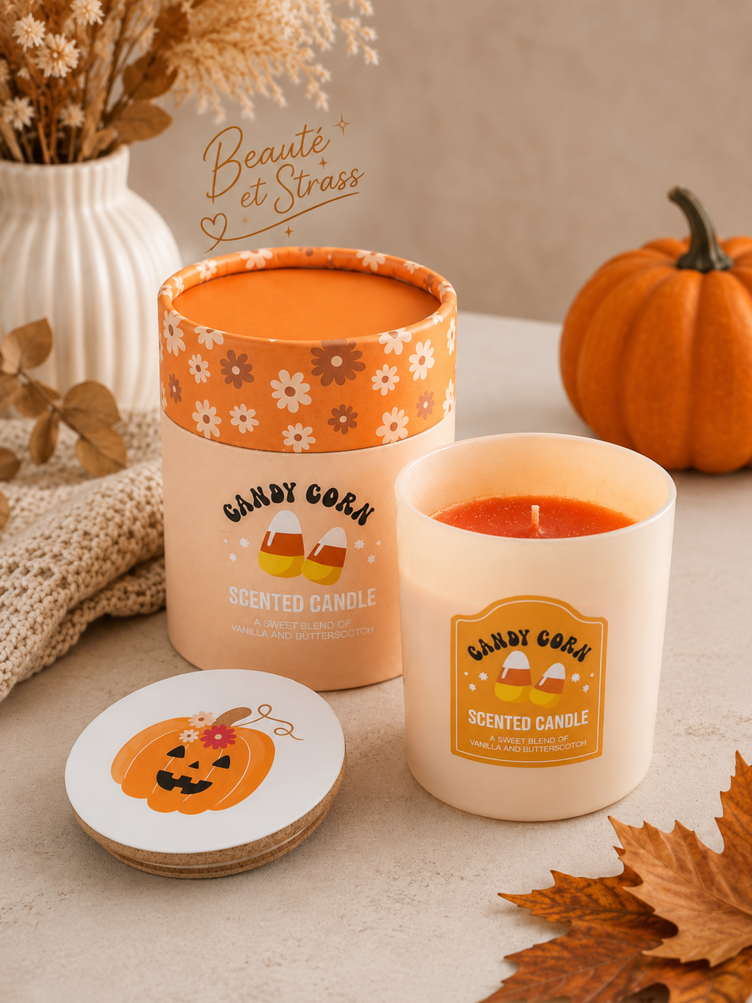 Bougie parfumée vanille et caramel – Candy Corn