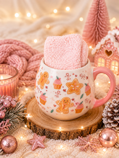 Ensemble mug gourmand avec 1 paire de chaussettes
