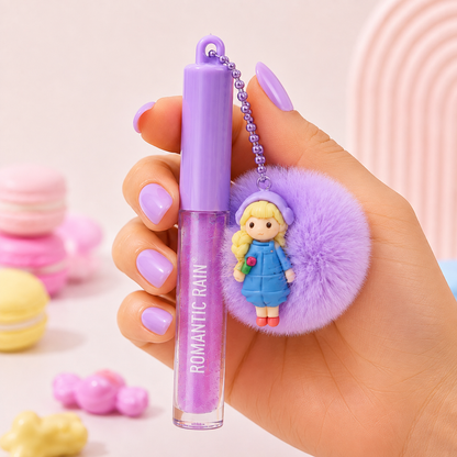 Gloss porte-clés pompon – Écrin de douceur