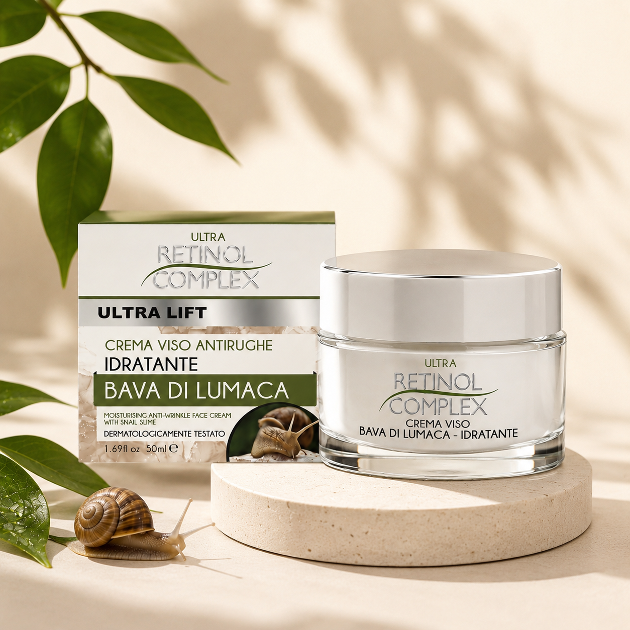 Crème pour le visage à la bave d’escargot