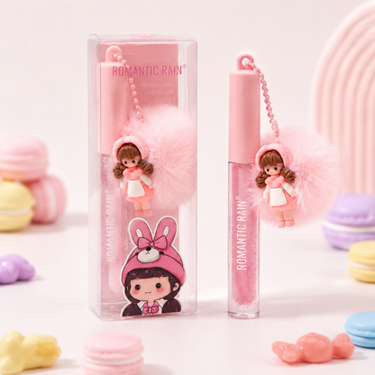 Gloss porte-clés pompon – Écrin de douceur