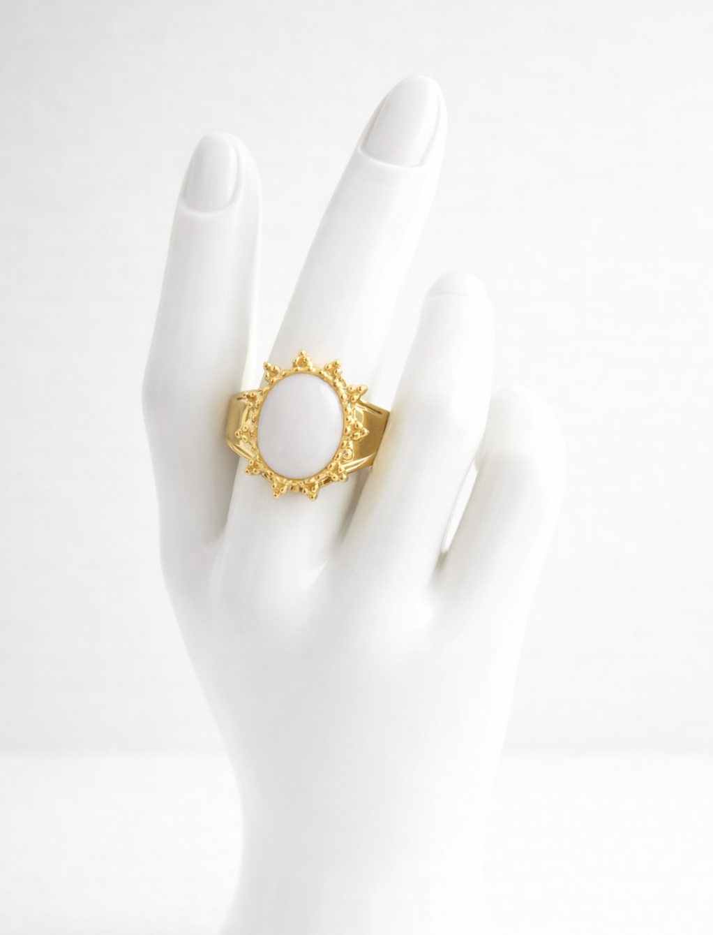 Bague soleil blanc