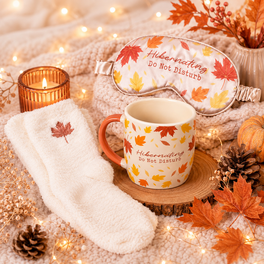 Coffret cocooning mug, chaussettes et masque de sommeil
