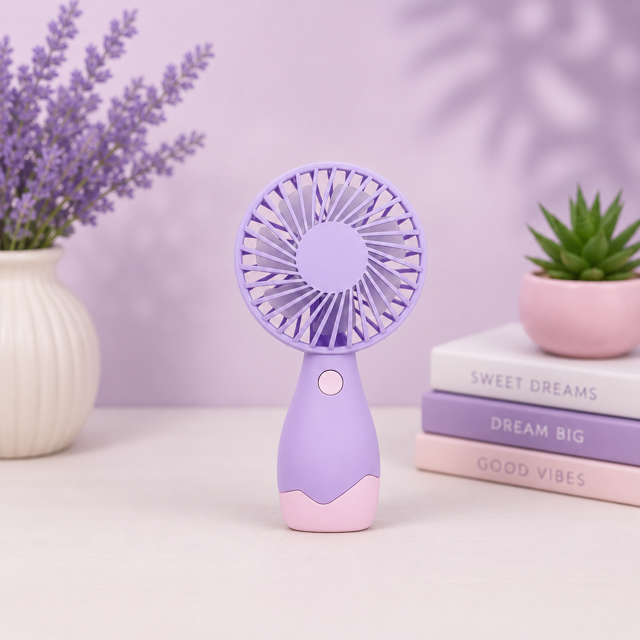 Ventilateur portable rechargeable USB – Pastel mat