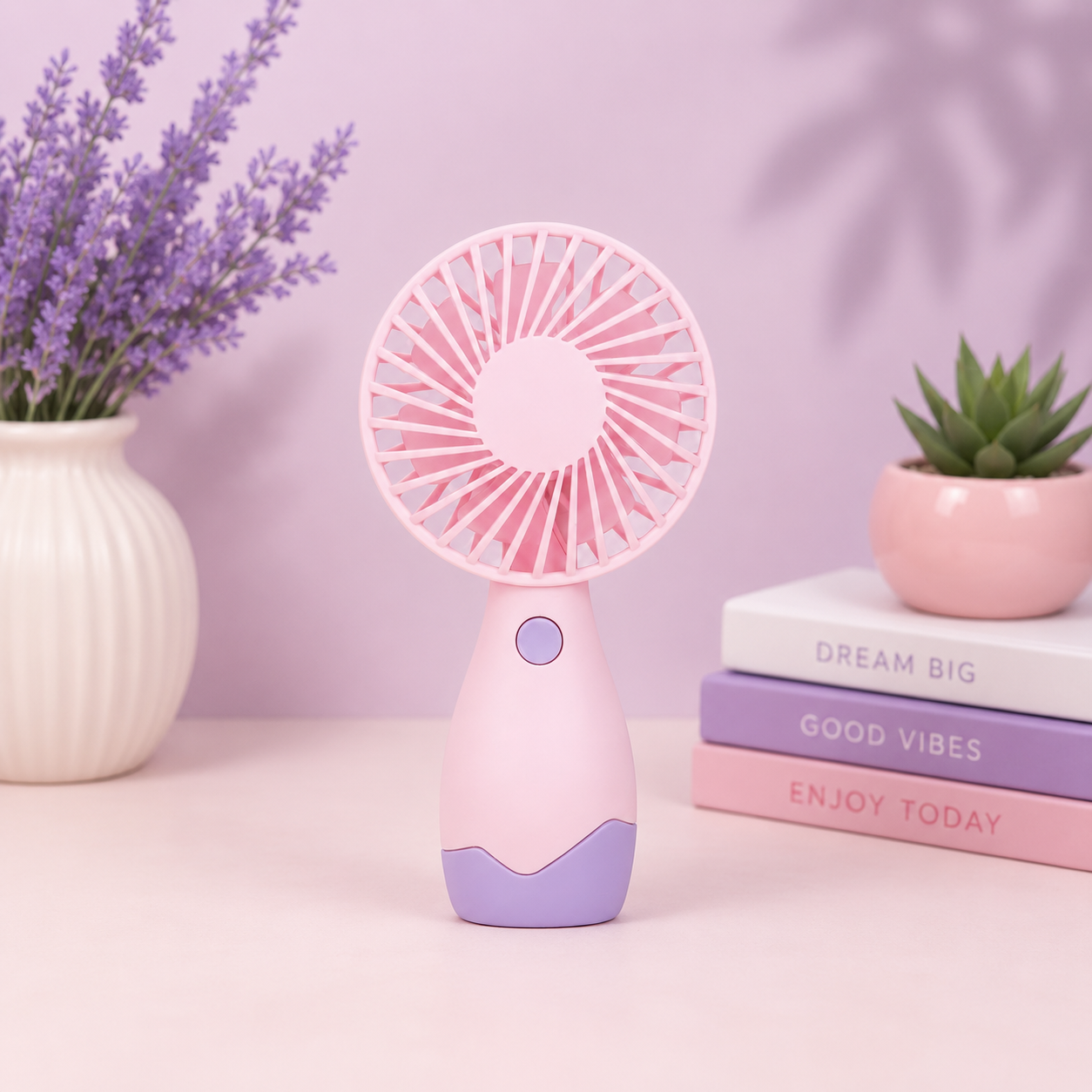 Ventilateur portable rechargeable USB – Pastel mat