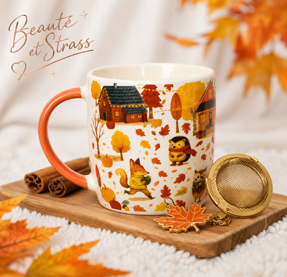 Mug automne avec passoire à thé
