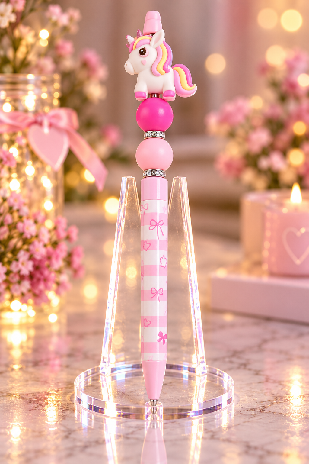 Stylo strass fait main licorne Rosalie