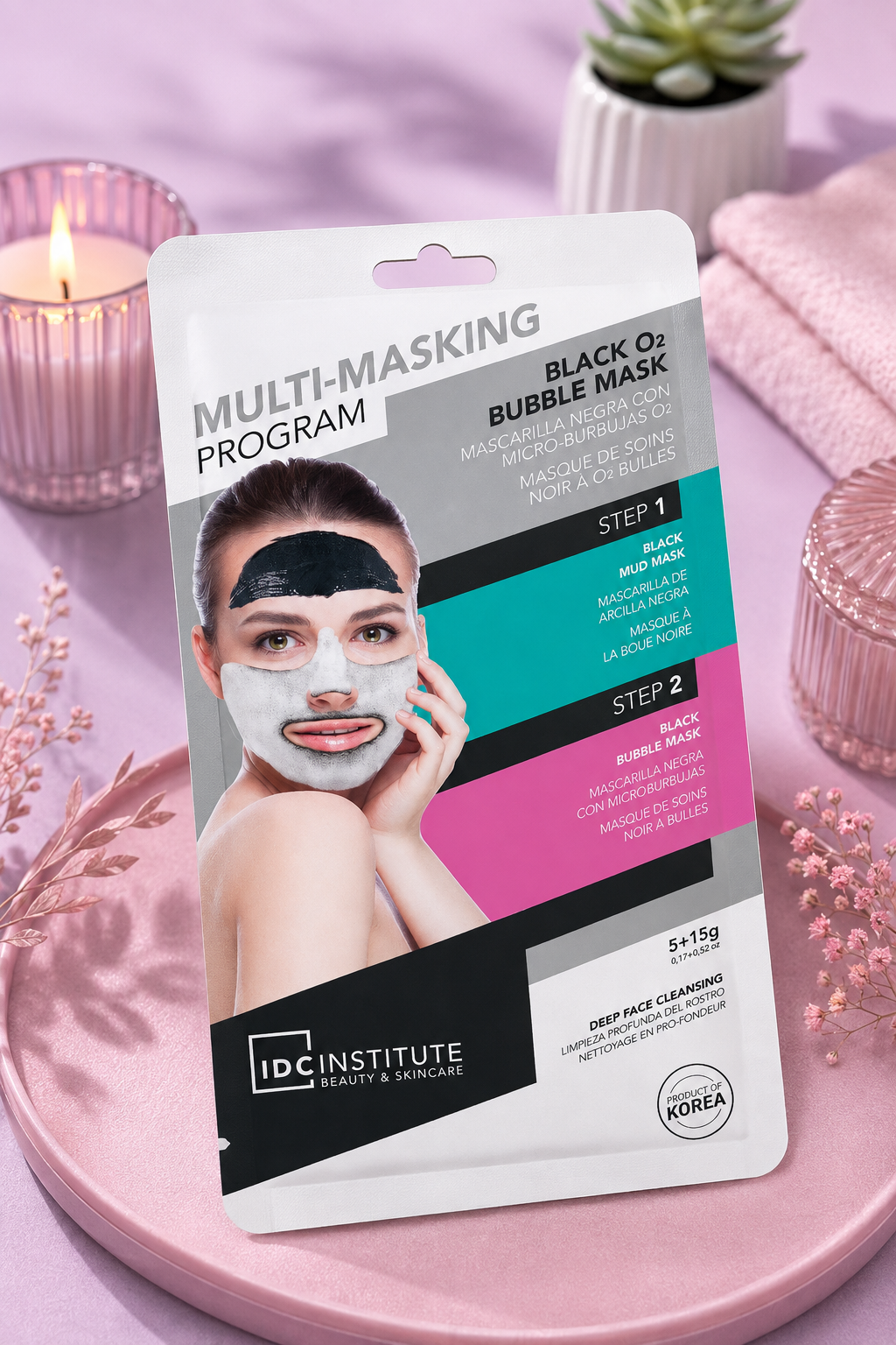 Masque bubble Coréen O₂  – Soin Visage en 2 Étapes