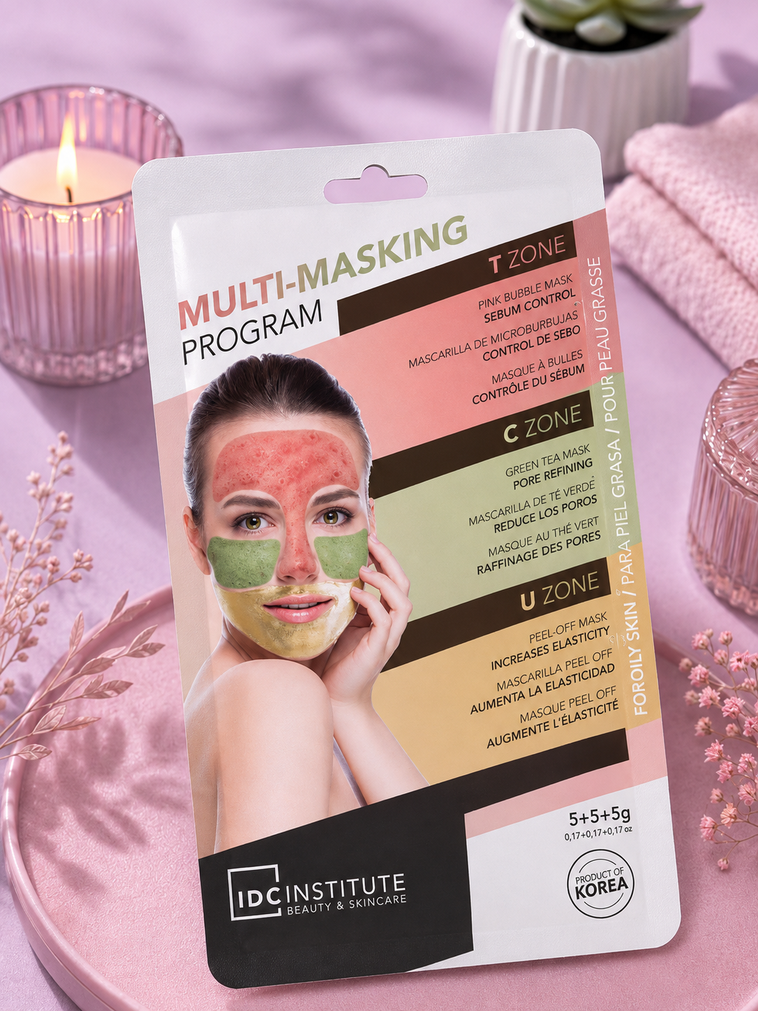 Masque visage multi-effets 3 zones Coréen – Peaux sèches