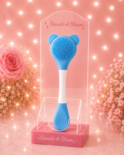 Brosse nettoyante visage et spatule en silicone 2-en-1