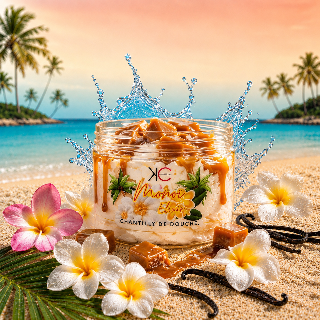 Chantilly de douche et de bain monoï Elixir (monoï sucré)