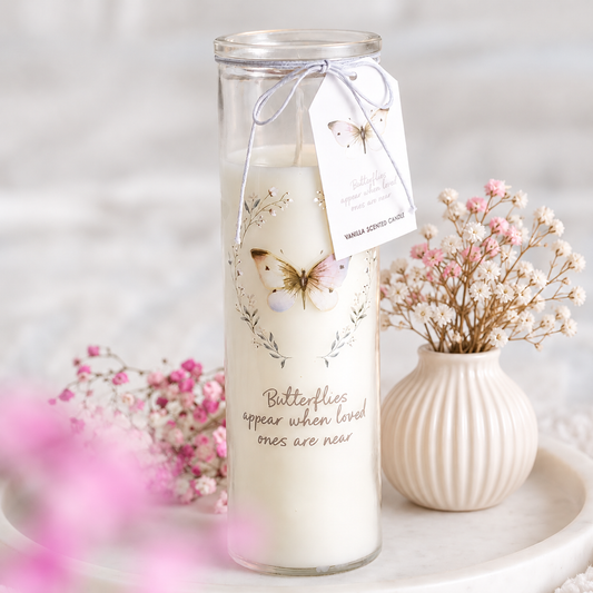 Bougie parfumée à la vanille papillon blanc