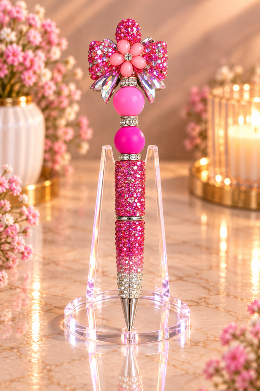 Stylo strass fait main fée de rubis