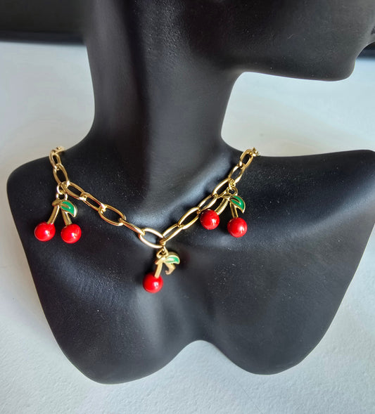 Collier breloques cerises 🍒