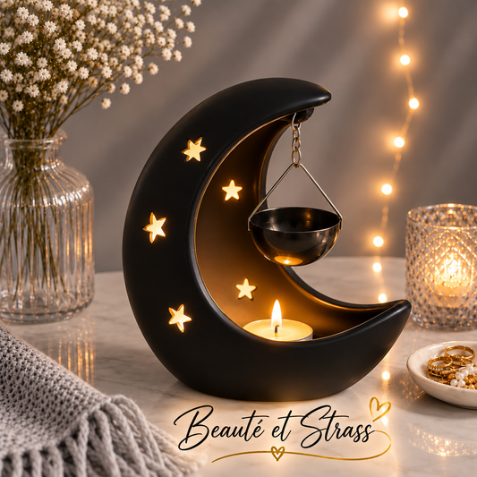 Brûle parfum croissant de lune noir