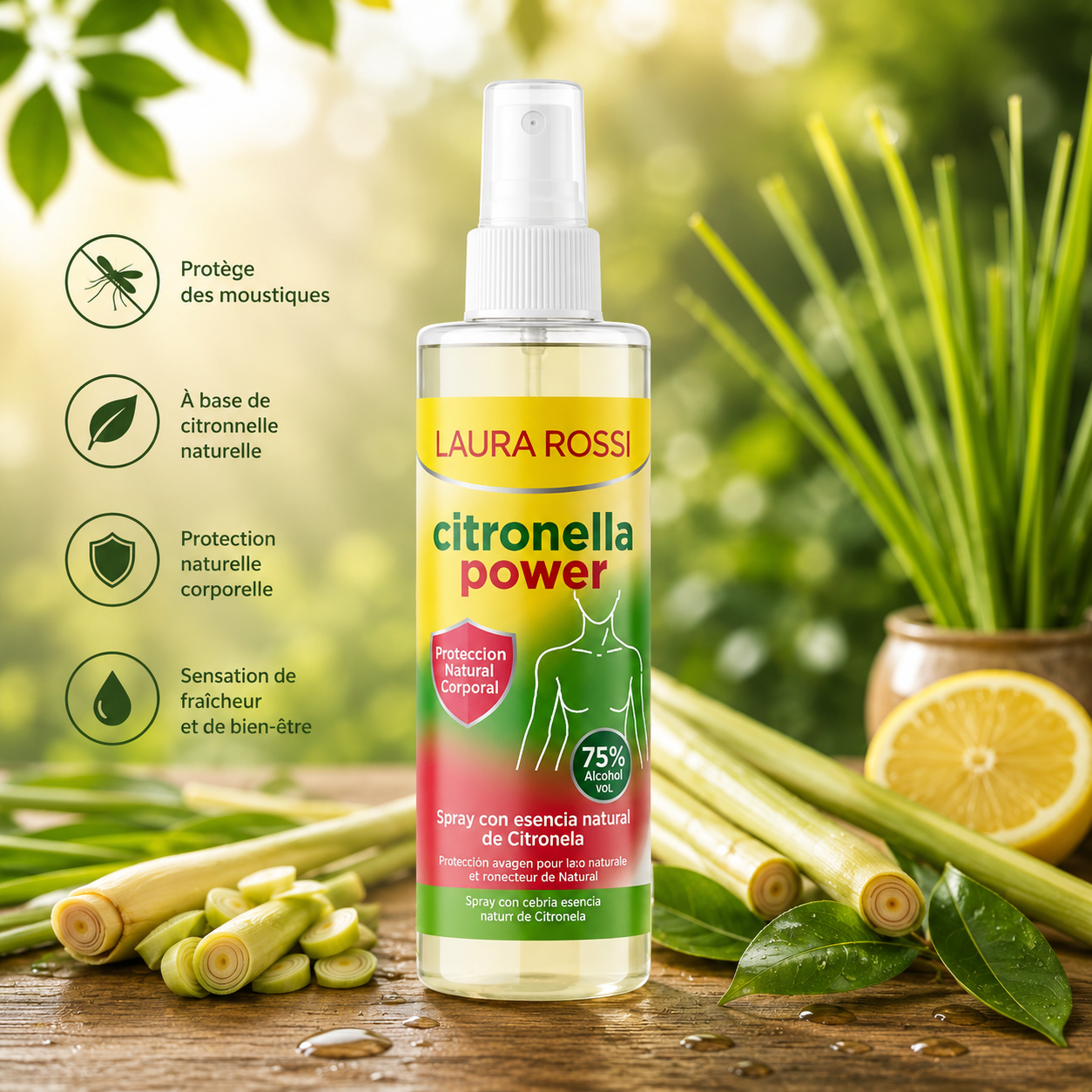 Spray corporel anti moustiques à la citronnelle 100 ml