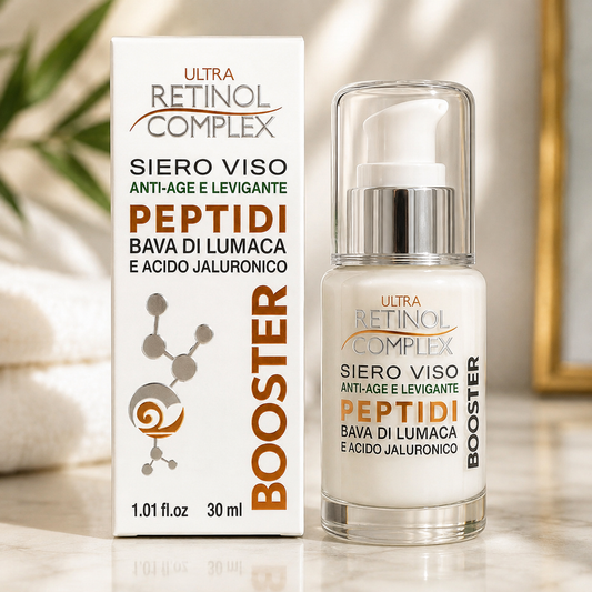 Sérum visage booster peptides, nave d’escargot et acide hyaluronique