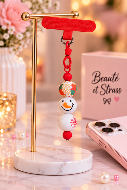 Bijoux de téléphone fait main personnalisé bonhomme givré