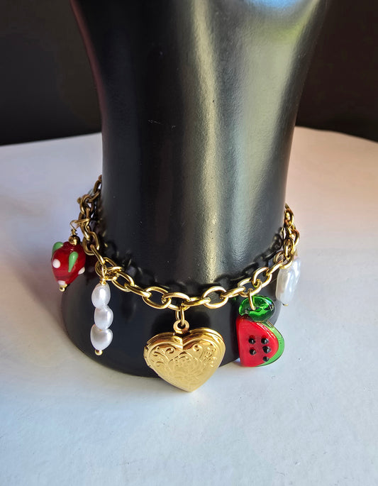 Bracelet breloques rouges