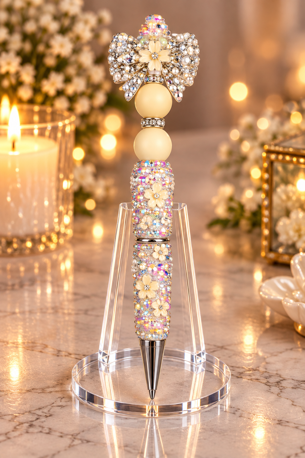 Stylo strass fait main fée de cristal