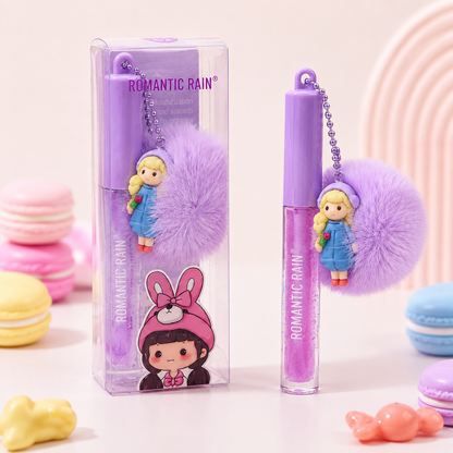 Gloss porte-clés pompon – Écrin de douceur