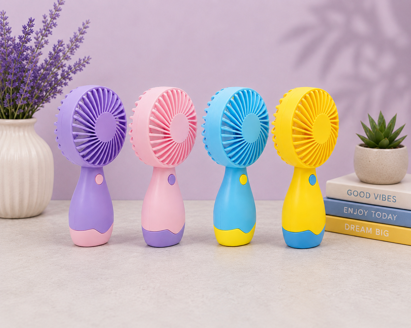 Ventilateur portable rechargeable USB – Pastel mat