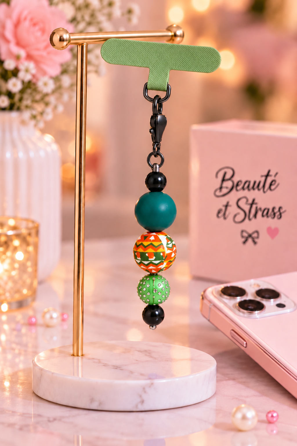 Bijoux de téléphone fait main personnalisé éclat boréal