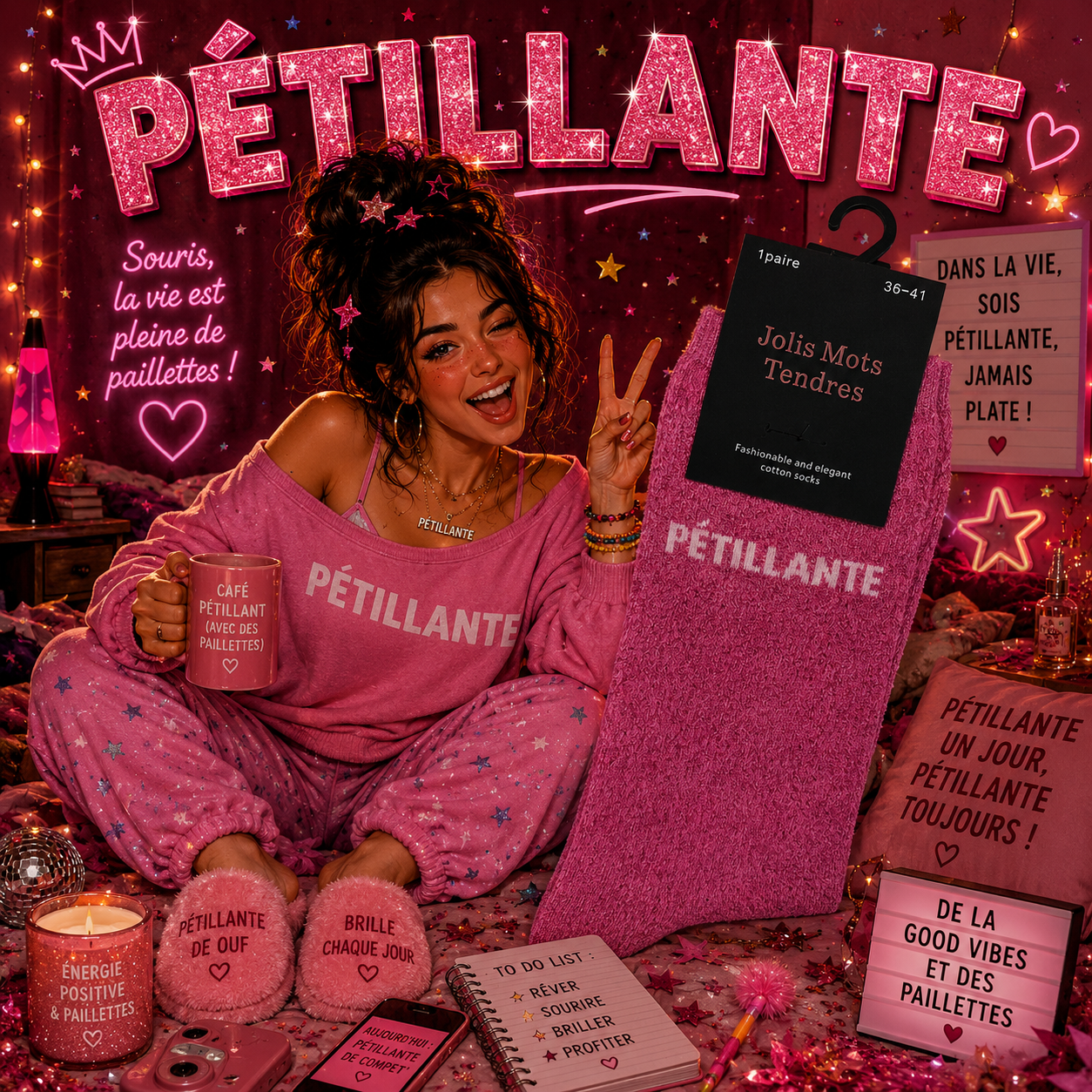Chaussettes à paillettes - Jolis mots tendres