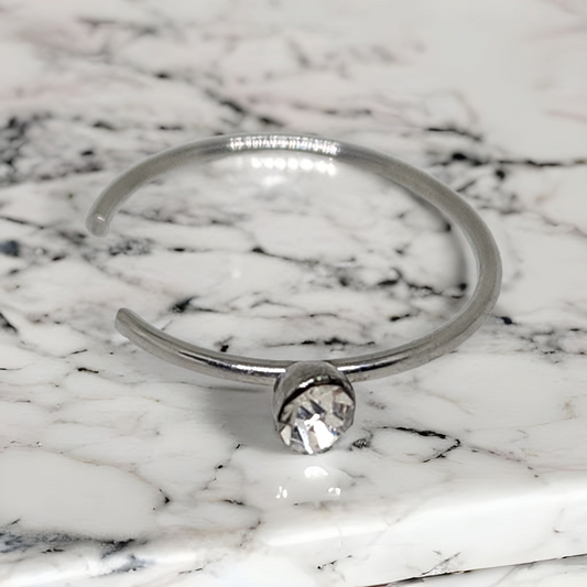 Piercing anneau ouvert avec cristal 